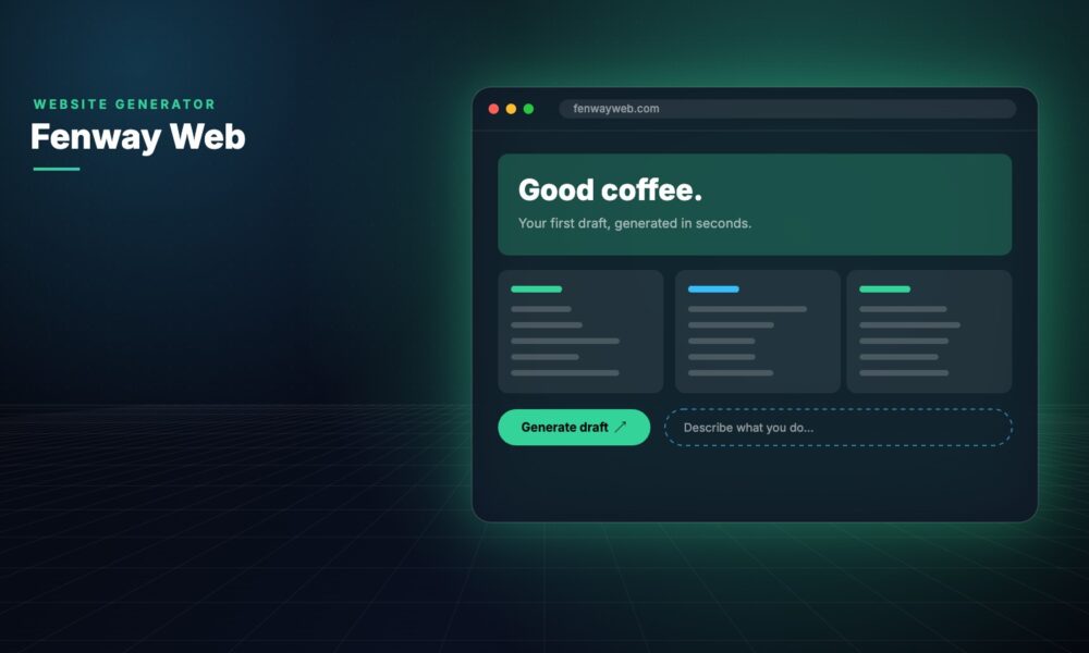 Fenway Web website generator interface