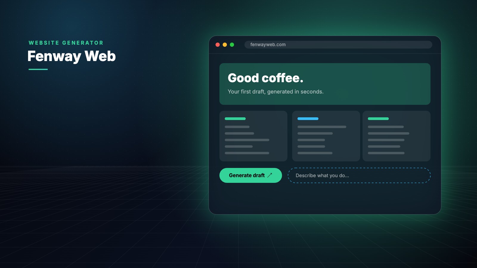 Fenway Web website generator interface