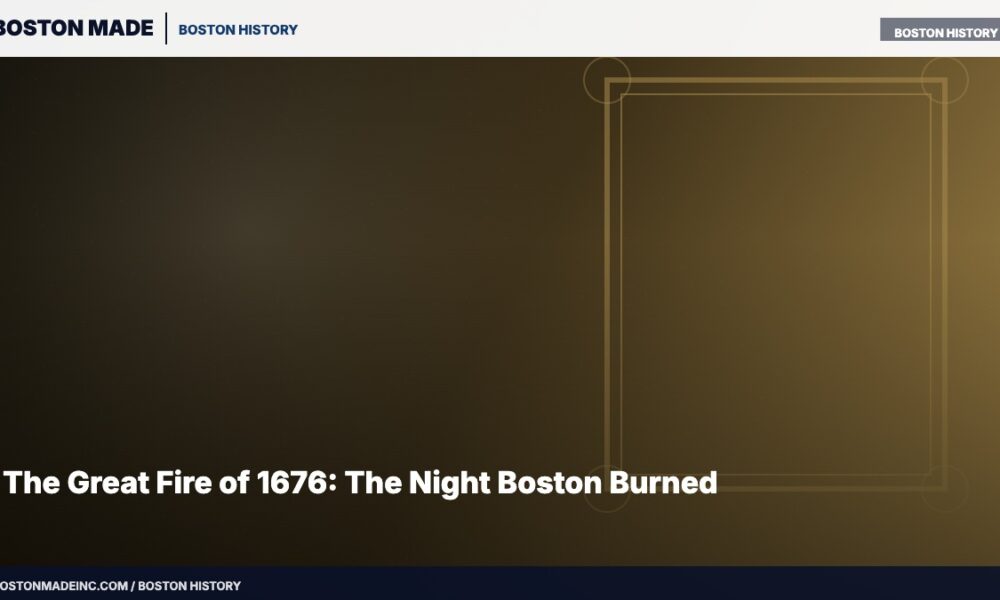 The Great Fire of 1676: The Night Boston Burned