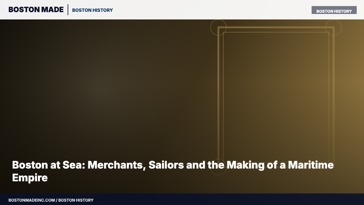 Boston at Sea: Merchants, Sailors and the Making of a Maritime Empire