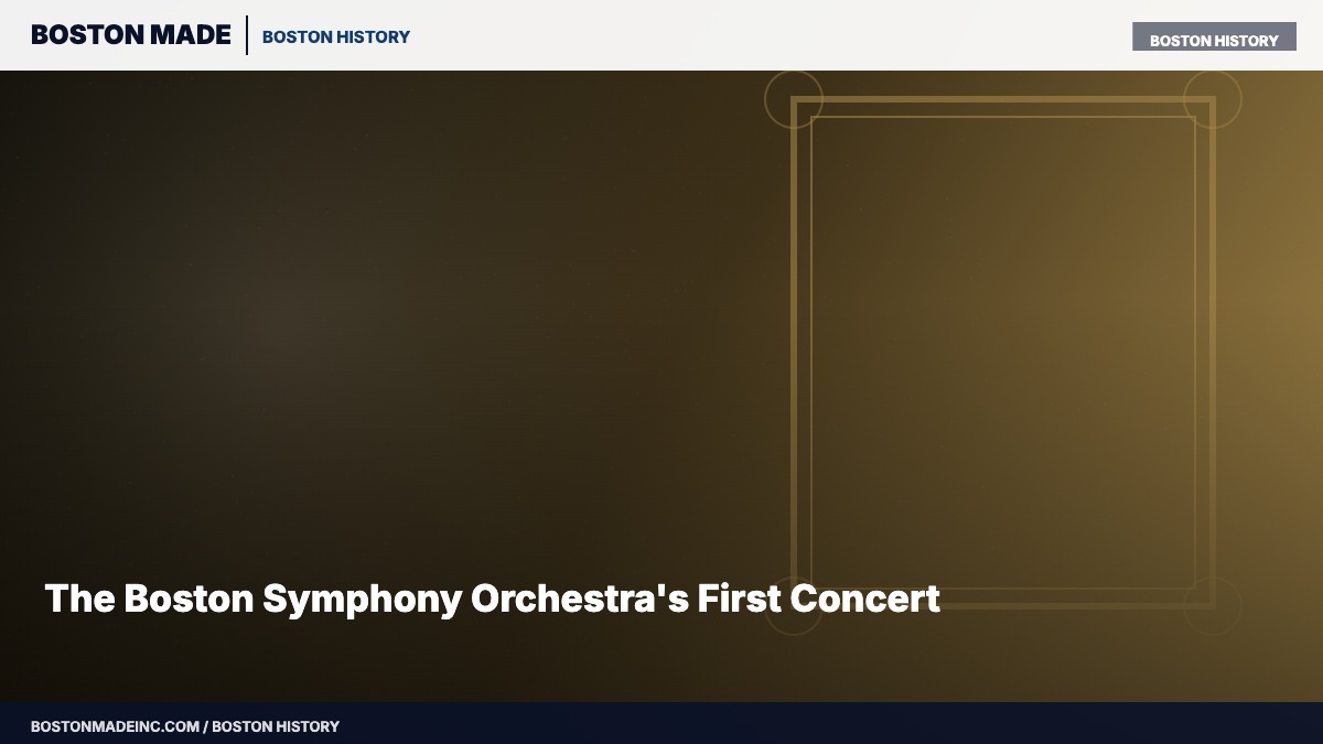 The Boston Symphony Orchestra's First Concert