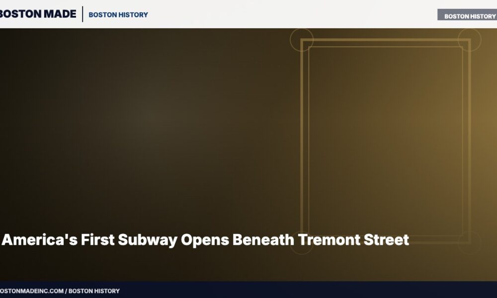 America's First Subway Opens Beneath Tremont Street