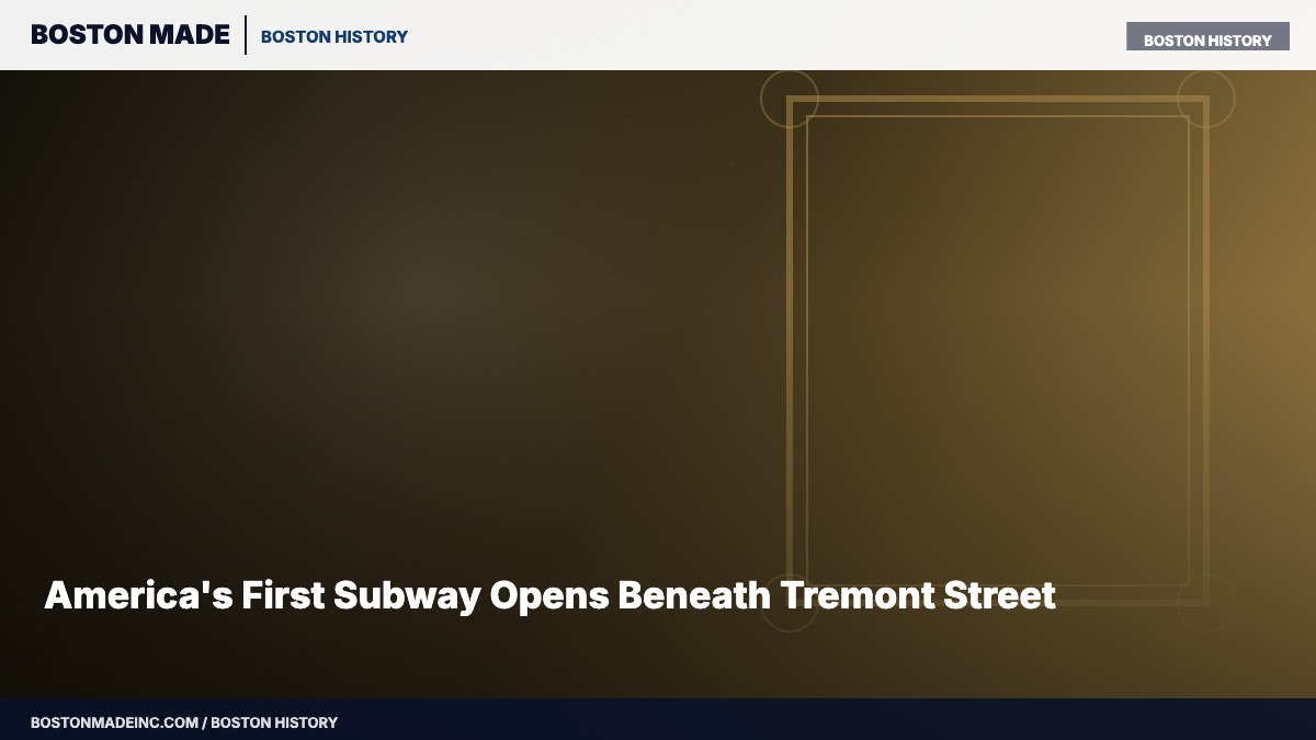 America's First Subway Opens Beneath Tremont Street