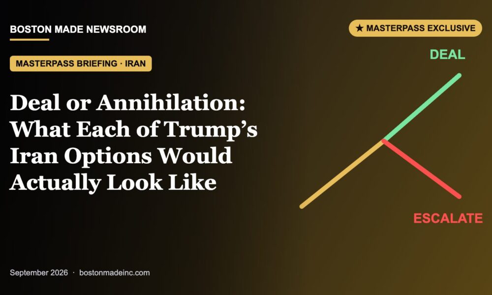 Boston Made Newsroom illustration: Deal or Annihilation: What Each of Trump’s Iran Options Would Actually Look Like