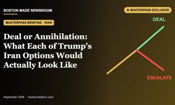 Boston Made Newsroom illustration: Deal or Annihilation: What Each of Trump’s Iran Options Would Actually Look Like