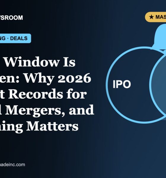 Boston Made Newsroom illustration: The Deal Window Is Wide Open: Why 2026 Could Set Records for IPOs and Mergers, and Why Timing Matters Now
