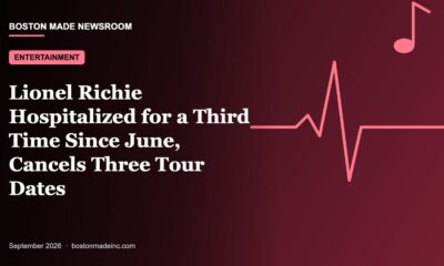Boston Made Newsroom illustration: Lionel Richie Hospitalized for a Third Time Since June, Cancels Three Tour Dates
