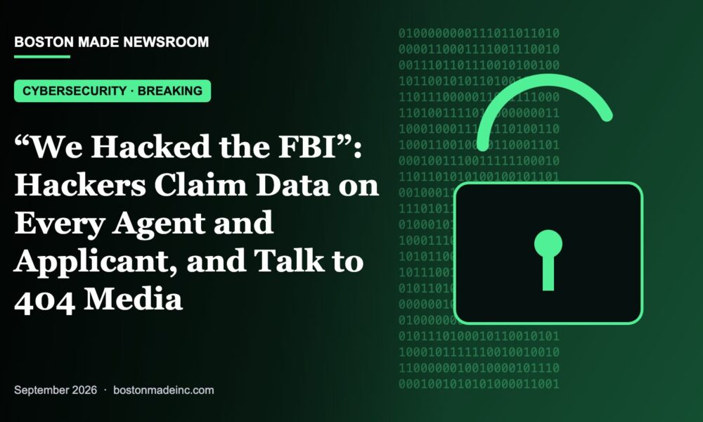 Boston Made Newsroom illustration: “We Hacked the FBI”: Hackers Claim Data on Every Agent and Applicant, and Talk to 404 Media