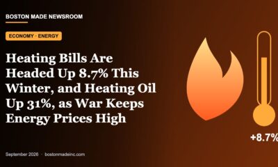 Boston Made Newsroom illustration: Heating Bills Are Headed Up 8.7% This Winter, and Heating Oil Up 31%, as War Keeps Energy Prices High