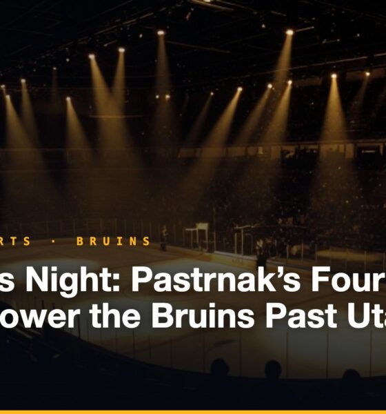 Captain’s Night: Pastrnak’s Four Points Power the Bruins Past Utah, 6-1
