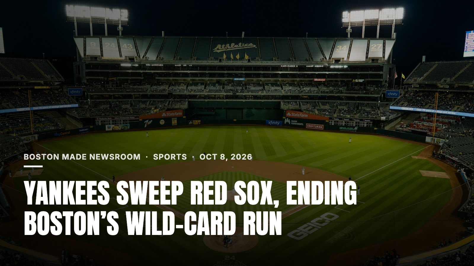 Yankees Sweep Red Sox, Ending Boston’s Wild-Card Run