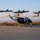 Joby Aviation S4 electric air taxi on a taxiway at Edwards Air Force Base, California