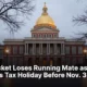 The Massachusetts State House dome at dusk with wet brick sidewalks in the foreground.