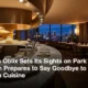 AI-generated illustration of an upscale hotel restaurant with a marble oyster bar at dusk