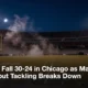 An empty NFL stadium field under floodlights on a cold October night.