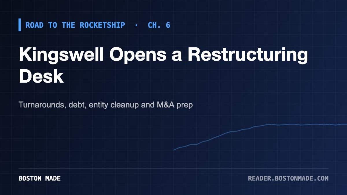 Road to the Rocketship, Ch. 6: Kingswell Opens a Restructuring Desk