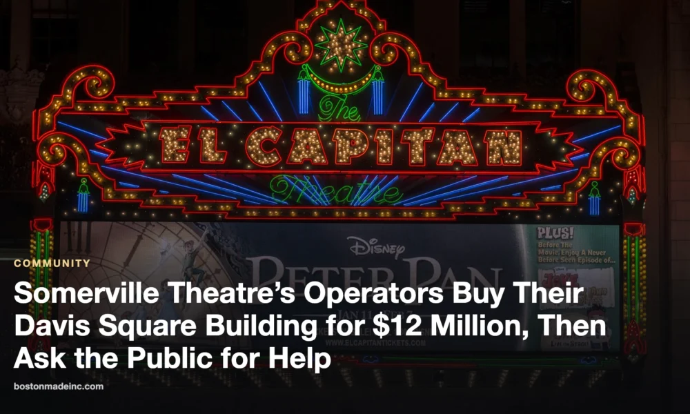 The lit marquee of a restored historic movie palace