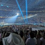Taylor Swift performing the 1989 act of the Eras Tour in Minneapolis