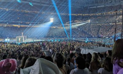 Taylor Swift performing the 1989 act of the Eras Tour in Minneapolis