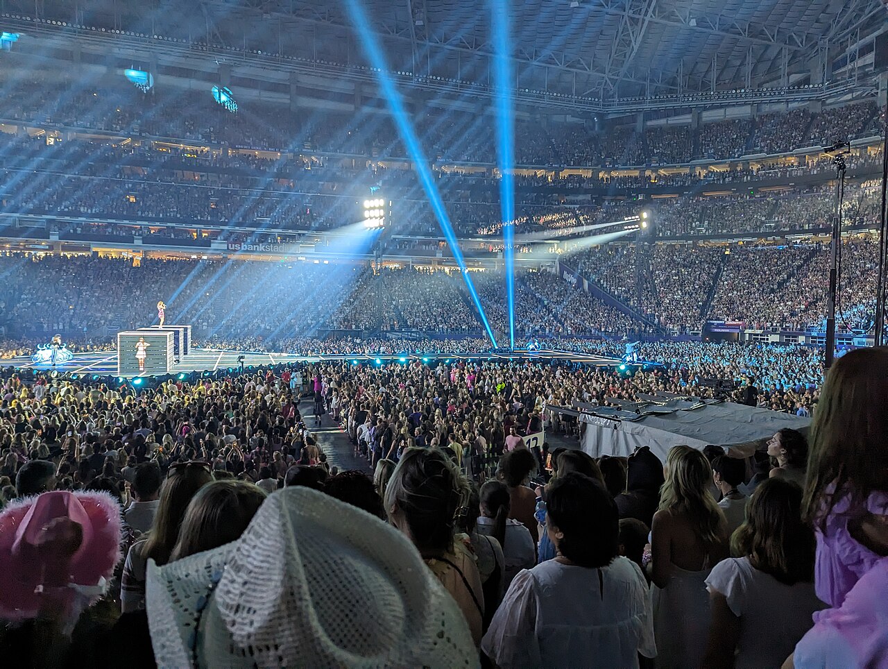 Taylor Swift performing the 1989 act of the Eras Tour in Minneapolis